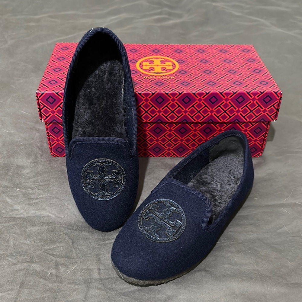 Tory Burch Bright Navy Billy Slippers